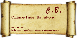 Czimbalmos Barakony névjegykártya